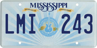 MS license plate LMI243