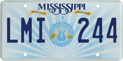 MS license plate LMI244