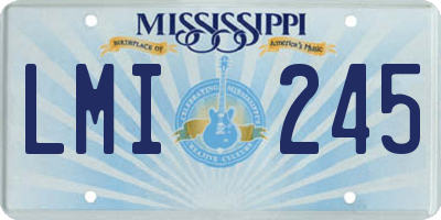 MS license plate LMI245