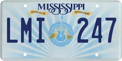 MS license plate LMI247