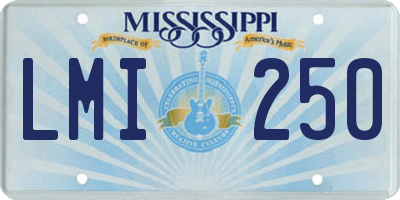 MS license plate LMI250