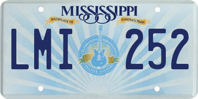 MS license plate LMI252