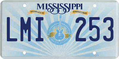 MS license plate LMI253