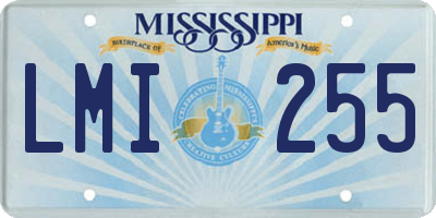 MS license plate LMI255