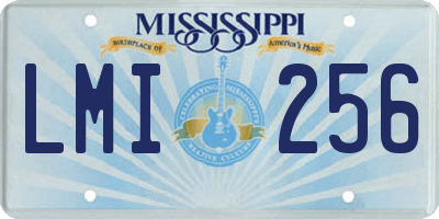 MS license plate LMI256