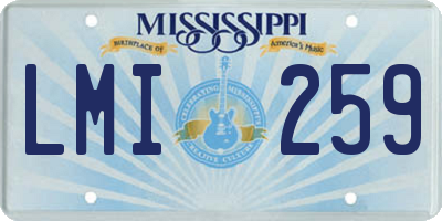 MS license plate LMI259