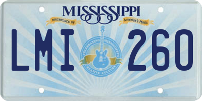 MS license plate LMI260