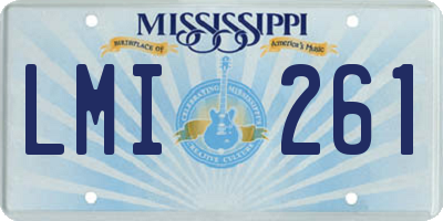 MS license plate LMI261