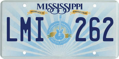 MS license plate LMI262