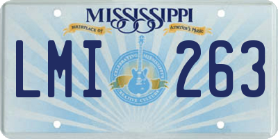MS license plate LMI263