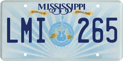 MS license plate LMI265