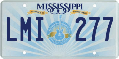 MS license plate LMI277