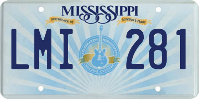 MS license plate LMI281