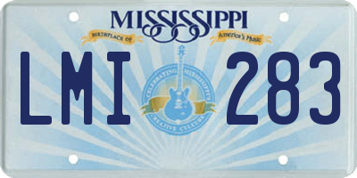 MS license plate LMI283