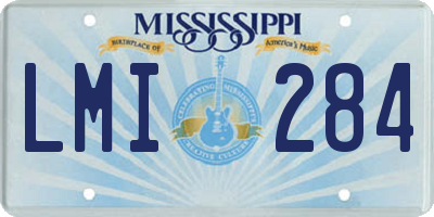 MS license plate LMI284
