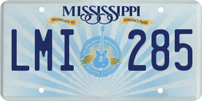 MS license plate LMI285