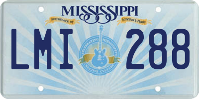 MS license plate LMI288