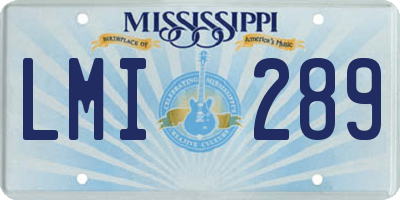 MS license plate LMI289