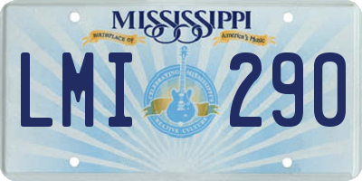 MS license plate LMI290