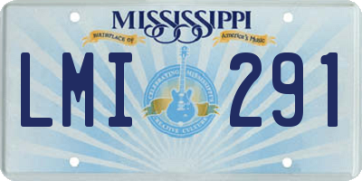 MS license plate LMI291