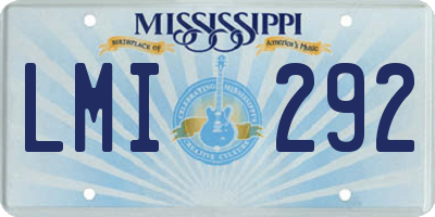 MS license plate LMI292