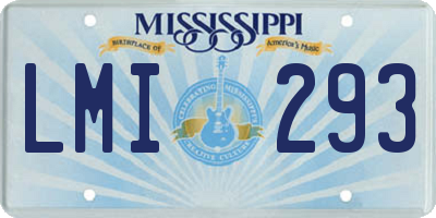MS license plate LMI293