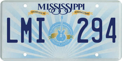 MS license plate LMI294