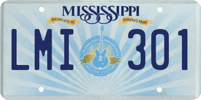 MS license plate LMI301