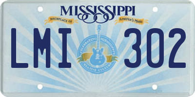MS license plate LMI302