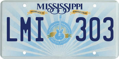 MS license plate LMI303