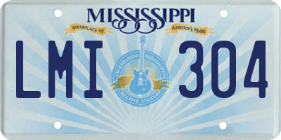 MS license plate LMI304