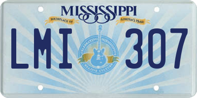 MS license plate LMI307
