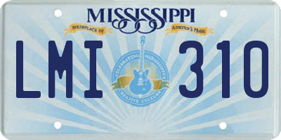 MS license plate LMI310