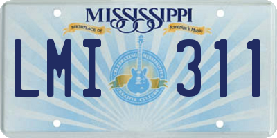 MS license plate LMI311