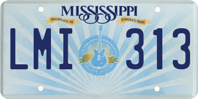 MS license plate LMI313