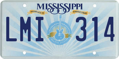 MS license plate LMI314