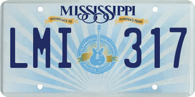 MS license plate LMI317