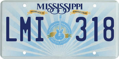 MS license plate LMI318