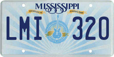 MS license plate LMI320