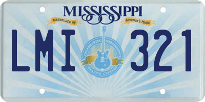 MS license plate LMI321
