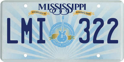 MS license plate LMI322