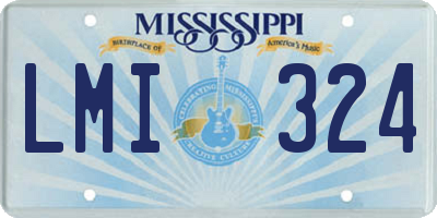 MS license plate LMI324
