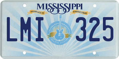 MS license plate LMI325