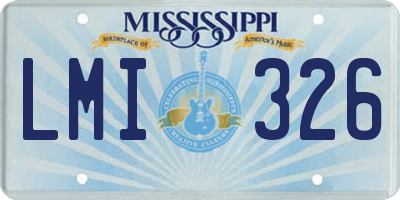 MS license plate LMI326