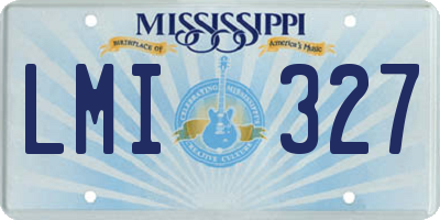 MS license plate LMI327