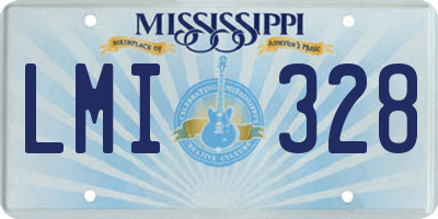 MS license plate LMI328