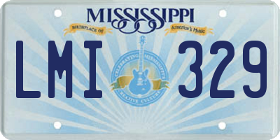 MS license plate LMI329