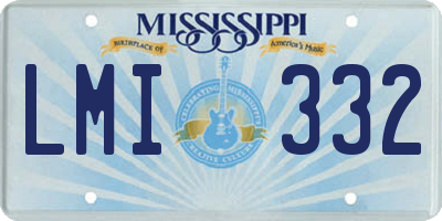 MS license plate LMI332