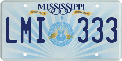 MS license plate LMI333