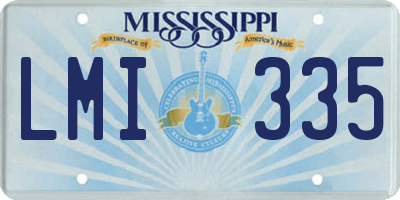 MS license plate LMI335